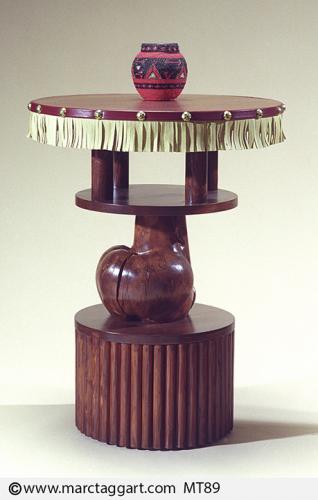 MT89-Round Three Tier Table with Fringe, 24